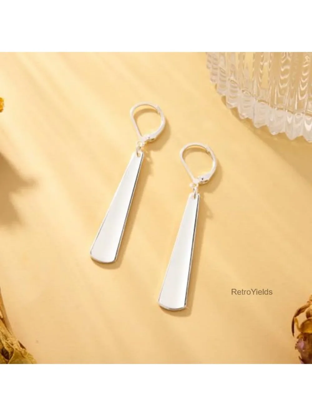 Silver Plated Leverback Dangle Earrings for Women Hypoallergenic